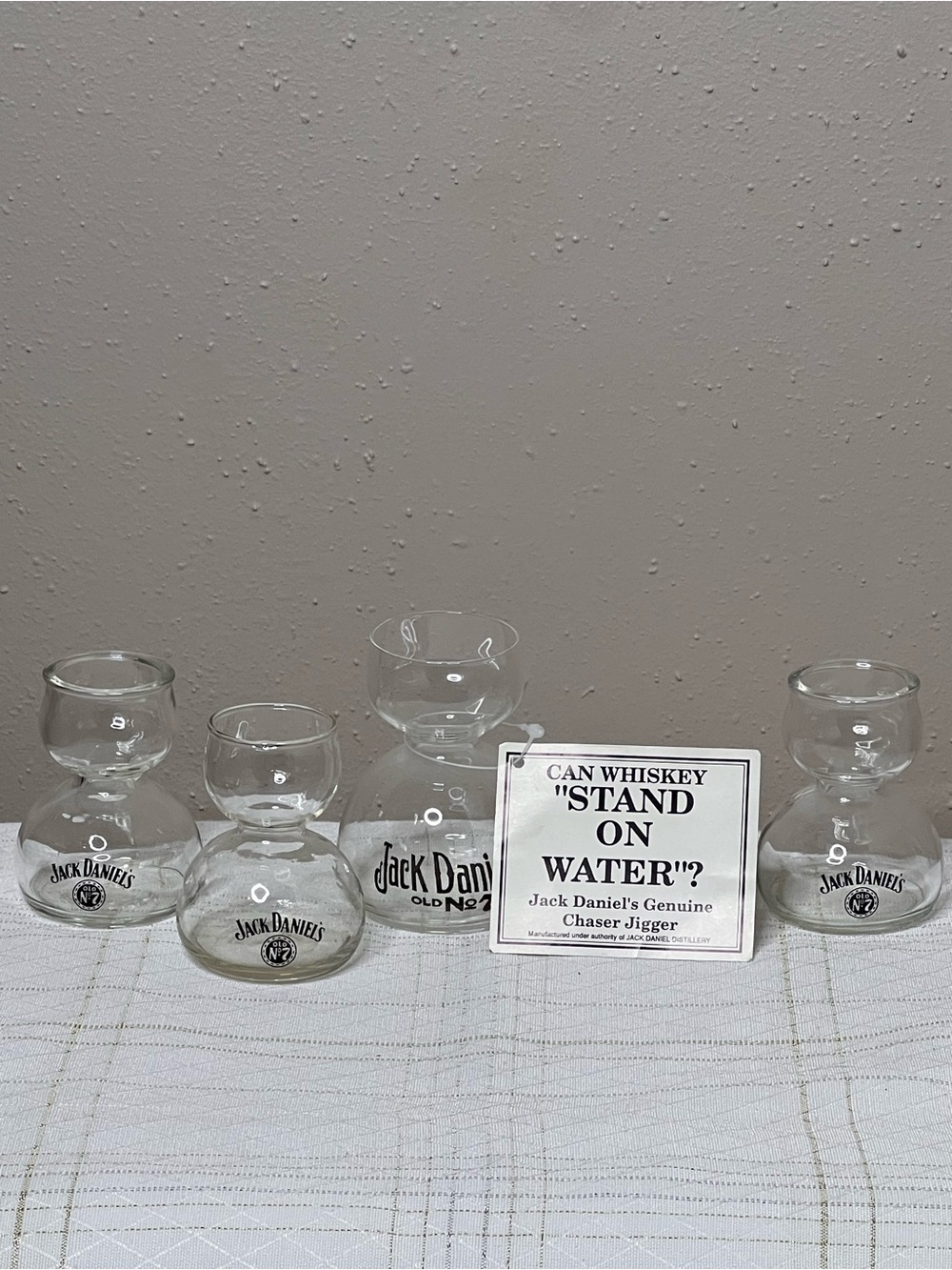 Jack Daniels Old No 7 Double Bubble Shot Glasses Set of 4 Whiskey Chaser